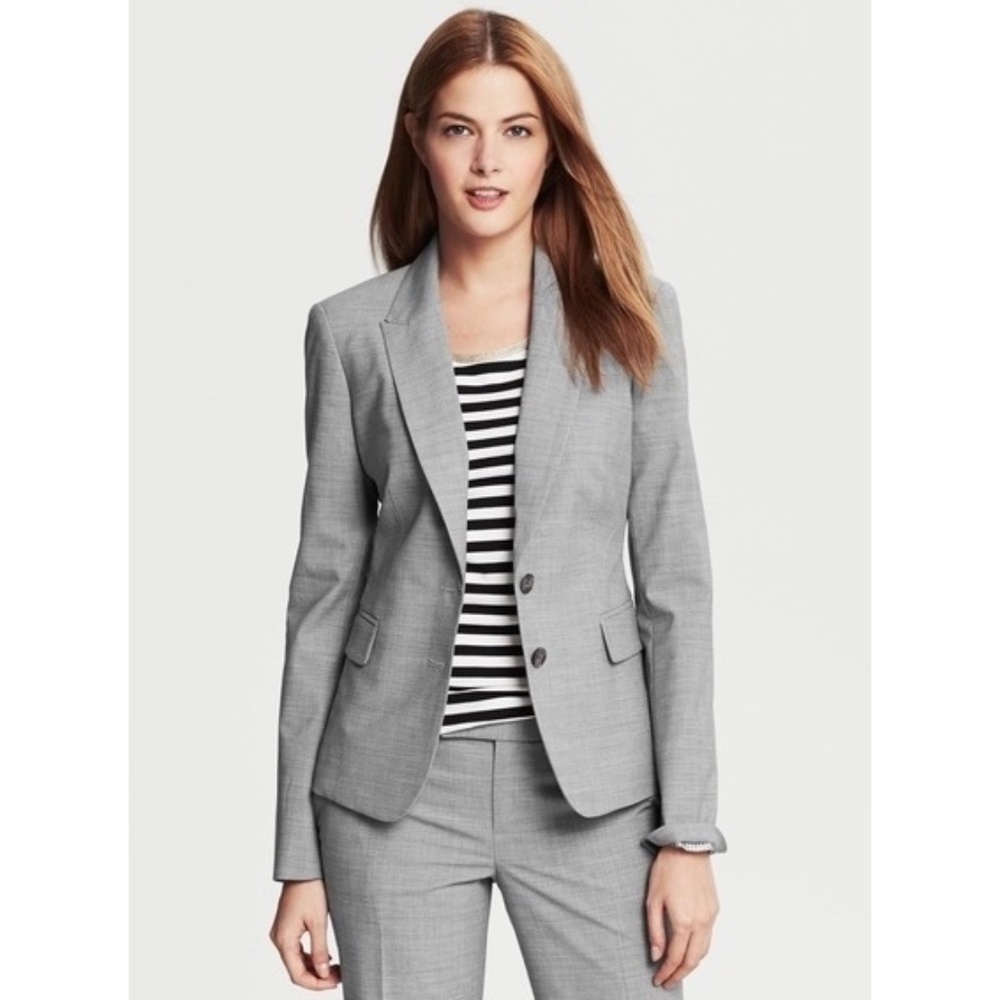 Banana Republic Light Grey Wool Blend  Office Blazer